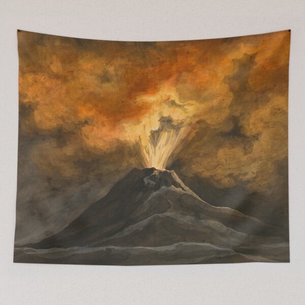 Item preview, "An Erupting Volcano by Night" by David Humbert de Superville (1800s) designed and sold by mariapopova.