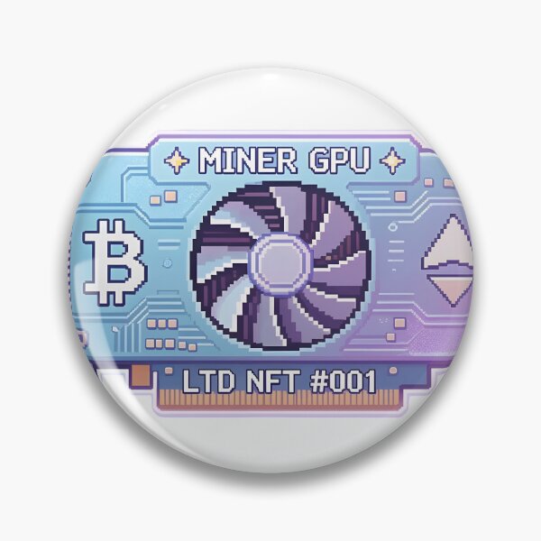 Item preview, Pixel art miner GPU with Bitcoin and Ethereum logos for cryptocurrency designed and sold by Creative88Art.