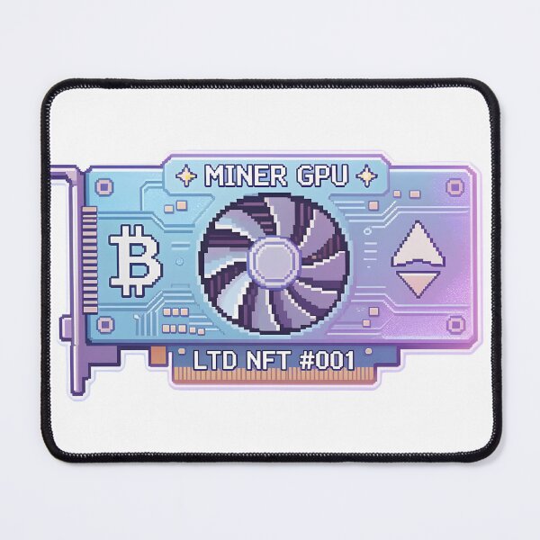 Item preview, Pixel art miner GPU with Bitcoin and Ethereum logos for cryptocurrency designed and sold by Creative88Art.