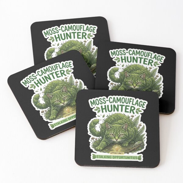 Item preview, Sneaky Moss Cat - Camouflaged Green Leafy Kitten Sticker designed and sold by By Dana Studio.