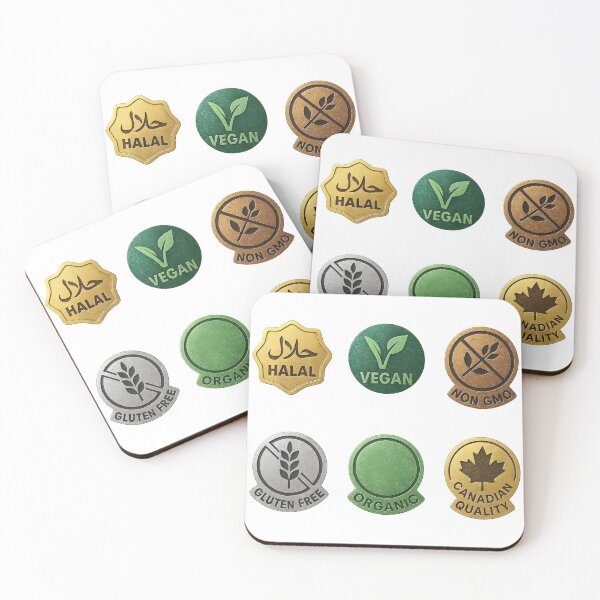 Item preview, Food labels for dietary restrictions and certifications designed and sold by Creative88Art.