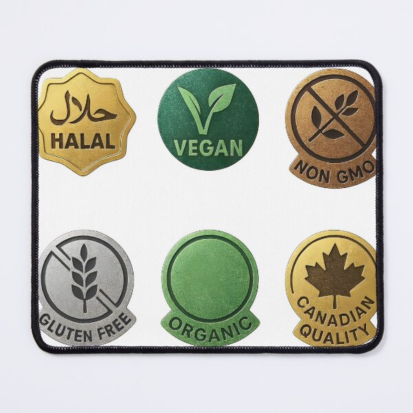 Item preview, Food labels for dietary restrictions and certifications designed and sold by Creative88Art.