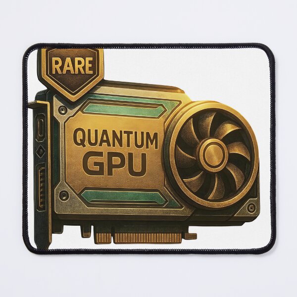 Item preview, Golden quantum GPU graphics card with rare badge designed and sold by Creative88Art.
