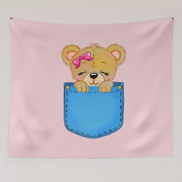 Item preview, Cute Teddy Bear in Pocket designed and sold by SimoesArtistry.