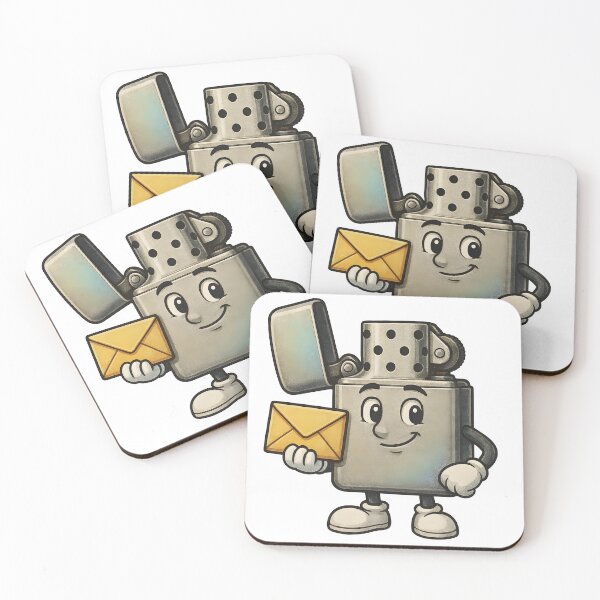 Item preview, Friendly cartoon lighter holding envelope with a smile designed and sold by Creative88Art.