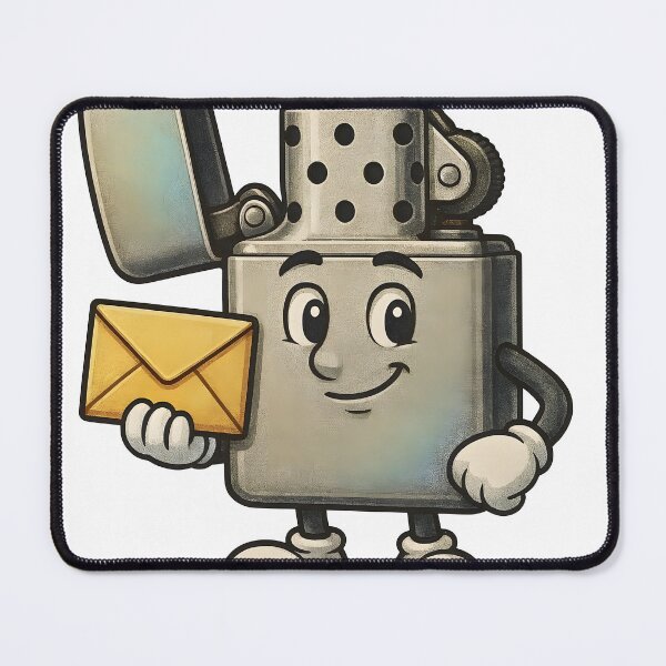 Item preview, Friendly cartoon lighter holding envelope with a smile designed and sold by Creative88Art.