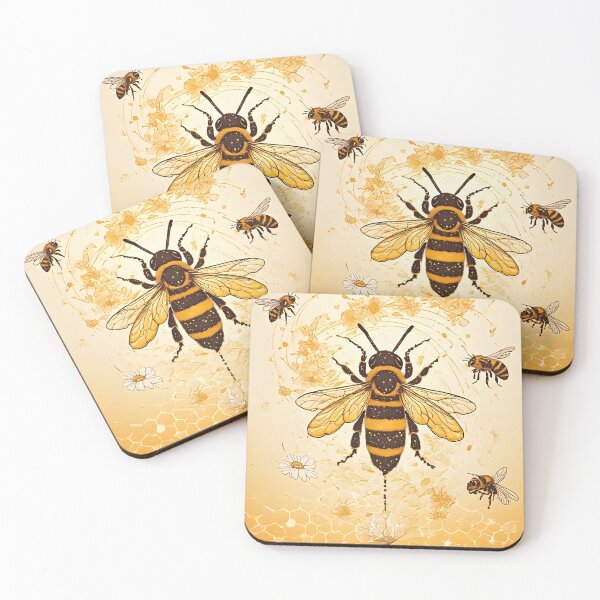 Item preview, Golden Honeycomb Daisy Art for Bumble Bee Lovers designed and sold by owi-art.
