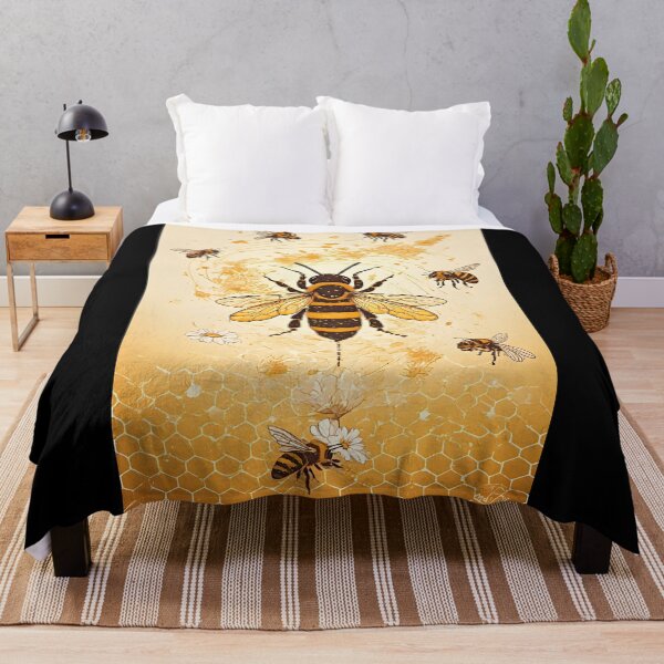 Item preview, Golden Honeycomb Daisy Art for Bumble Bee Lovers designed and sold by owi-art.