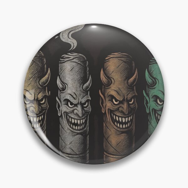 Item preview, Colorful oni masks with smoke rising on Japanese No masks designed and sold by Creative88Art.