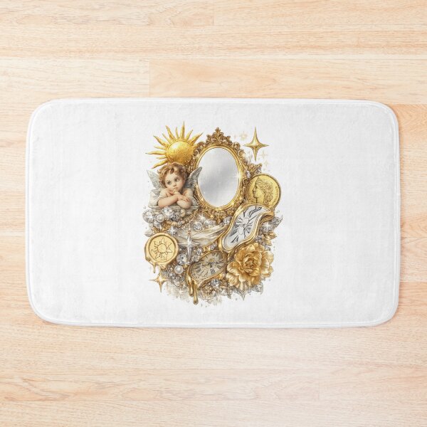 Item preview, Golden Angel Vintage Mirror – Celestial Baroque Aesthetic Design designed and sold by Aura.Creative.