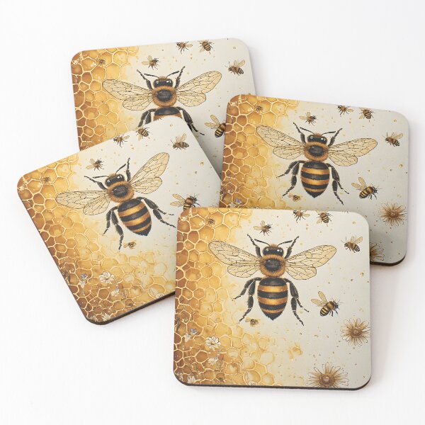 Item preview, Honeycomb Daisy Art for honey Bee Lovers designed and sold by owi-art.