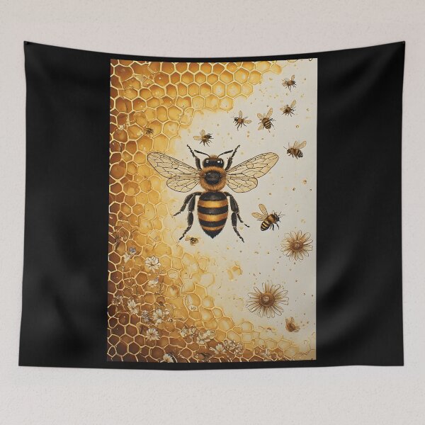 Item preview, Honeycomb Daisy Art for honey Bee Lovers designed and sold by owi-art.