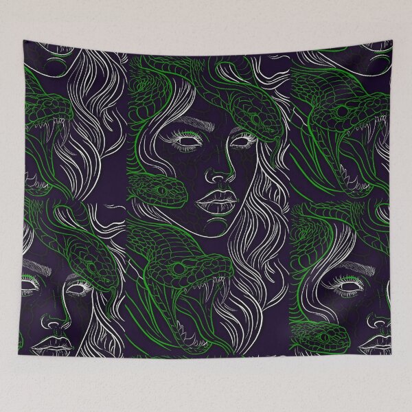 Item preview, Medusa Snake Goddess Line Art – Dark Mythology Tattoo Style designed and sold by sososweett.