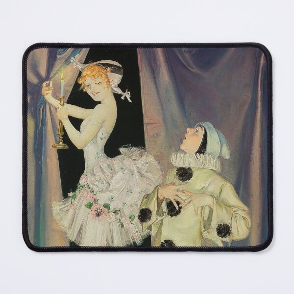 Item preview, Ballet Dancer Art Nouveau Stage Scene with Pierrot Clown for Vintage Illustration Lovers designed and sold by RickE.