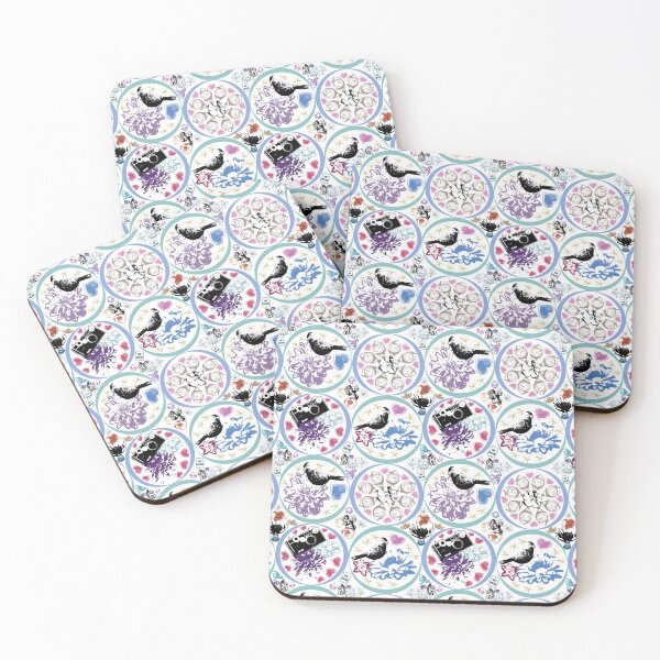 Item preview, Floral Travel Snapshots Circles Bright on White designed and sold by Digitalmyth's Designs.