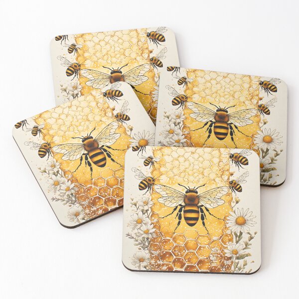 Item preview, Honeycomb Daisy Art for Honey Bee Lovers designed and sold by owi-art.
