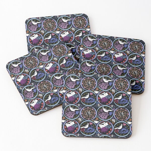 Item preview, Floral Travel Snapshots Circles Bright on Black designed and sold by Digitalmyth's Designs.