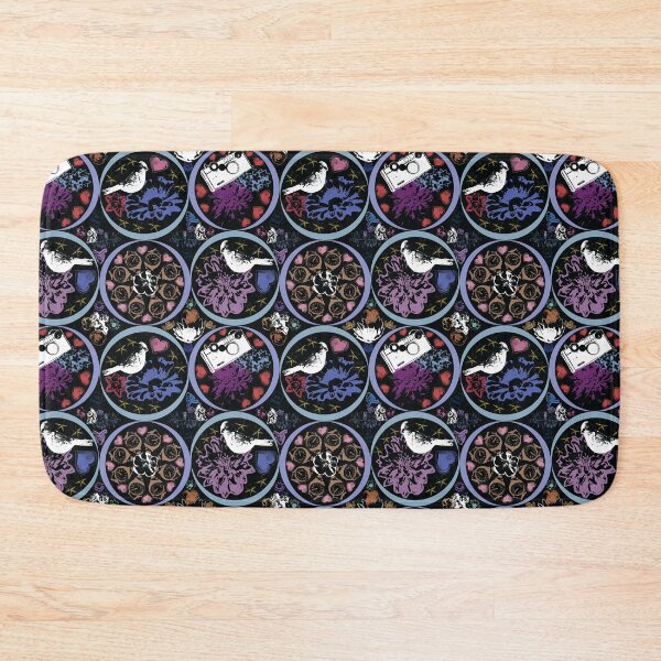 Item preview, Floral Travel Snapshots Circles Bright on Black designed and sold by Digitalmyth's Designs.