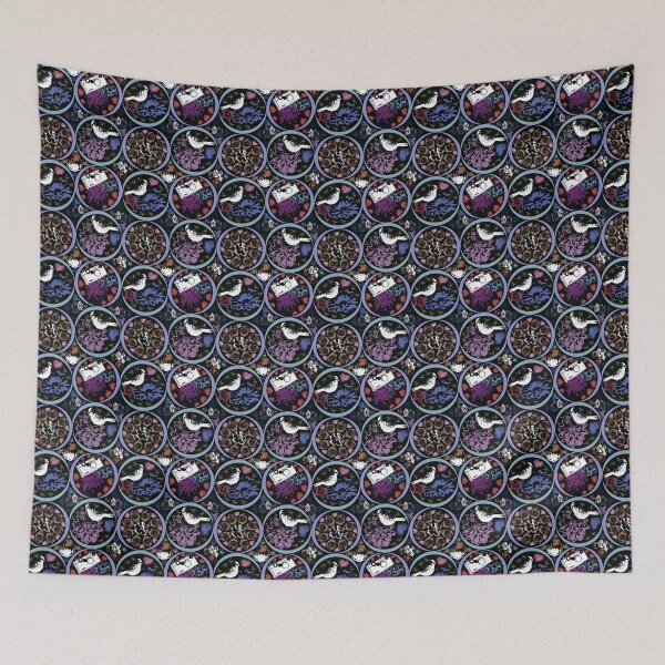 Item preview, Floral Travel Snapshots Circles Bright on Black designed and sold by Digitalmyth's Designs.