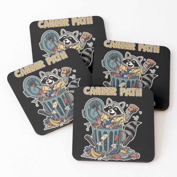 Item preview, Raccoon Career Path Pizza Trash Can Funny Retro Comic Sticker designed and sold by Bobo Shirts .