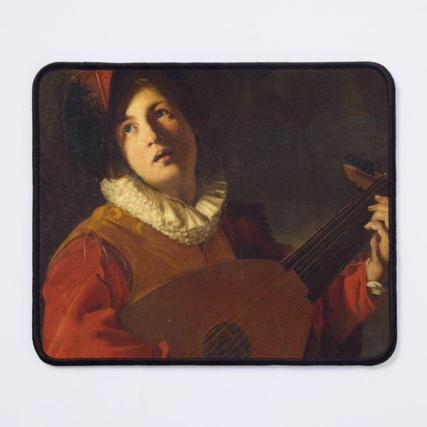 Item preview, Baroque Painting Young Lute Player Portrait for Classical Art Lovers designed and sold by RickE.