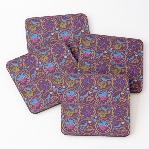 Item preview, Floral Travel Snapshots Circles on Maroon designed and sold by Digitalmyth's Designs.