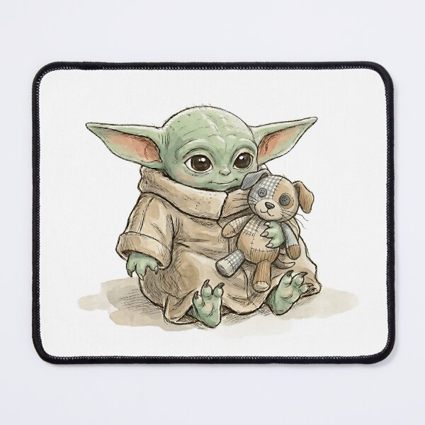 Item preview, BABY YODA WITH DOG PLUSHIE designed and sold by LIS AND MELIVERSO.