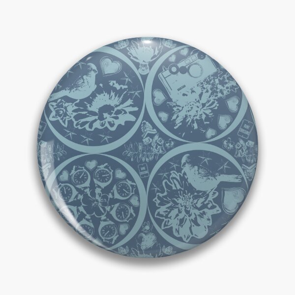 Item preview, Floral Travel Snapshots Circles Light on Dark Teal designed and sold by Digitalmyth's Designs.