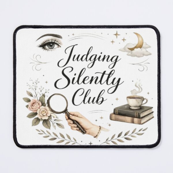 Item preview, Judging Silently Club – Funny Introvert Aesthetic Quote Design designed and sold by Sanika arts .