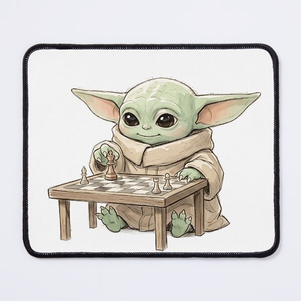 Item preview, BABY YODA PLAYING CHESS designed and sold by LIS AND MELIVERSO.