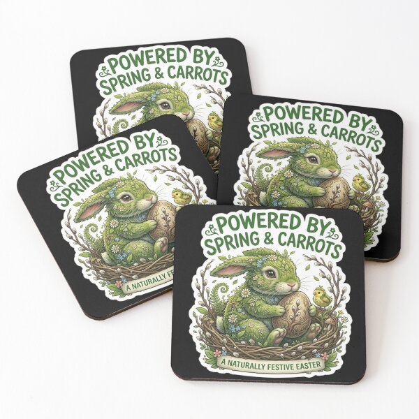 Item preview, Mossy Easter Bunny - Powered by Spring & Carrots Leafy Rabbit Sticker designed and sold by By Dana Studio.