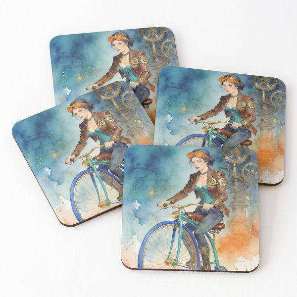 Item preview, Copy of Steampunk lady riding Penny Farthing designed and sold by Christina Brunton Art.