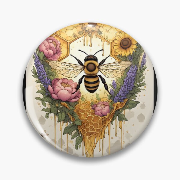 Item preview, Floral Honeycomb Bee Art for Honey Bee Keepers designed and sold by owi-art.