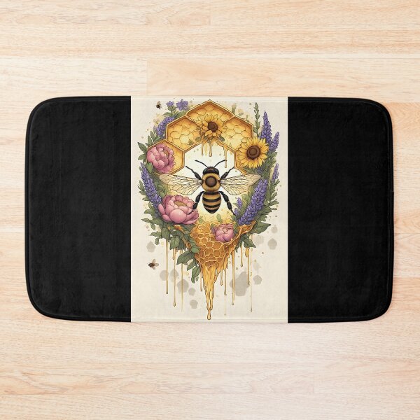 Item preview, Floral Honeycomb Bee Art for Honey Bee Keepers designed and sold by owi-art.