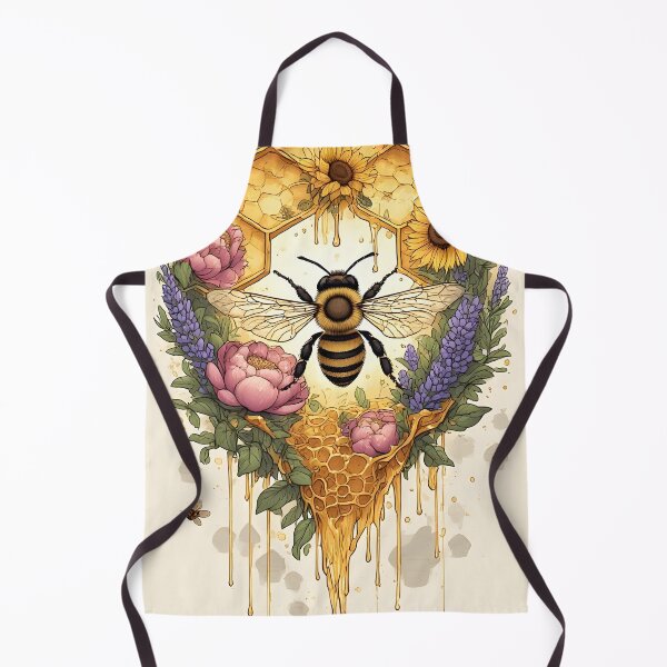 Item preview, Floral Honeycomb Bee Art for Honey Bee Keepers designed and sold by owi-art.