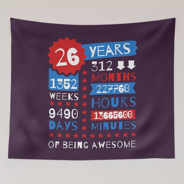 Item preview, 26 Years Of Being Awesome - Splendid 26th Birthday Gift Ideas designed and sold by MemWear.