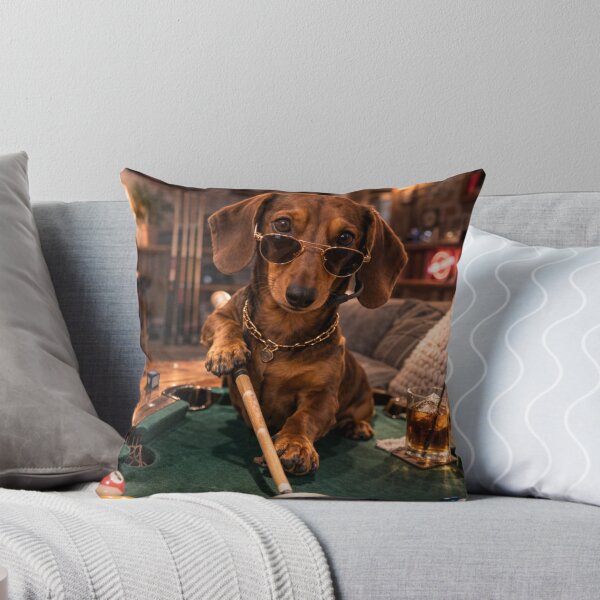 Item preview, Dachshund Playing Pool designed and sold by dachloveco.