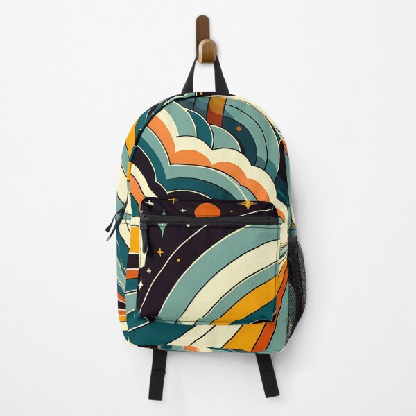 Item preview, Retro Rocket Launch Through Geometric Clouds designed and sold by InkSmithery.