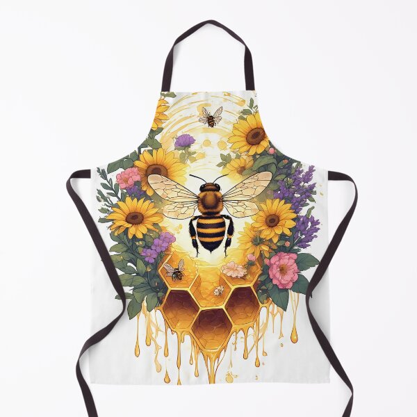 Item preview, Sunflower Honeycomb Bee Art for Honey Bee Keepers designed and sold by owi-art.