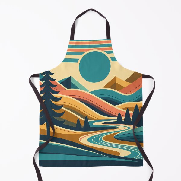 Item preview, Geometric Mountain River Landscape designed and sold by InkSmithery.