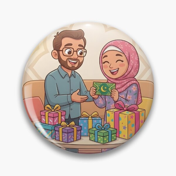 Item preview, Eid Couple - Muslim Husband and Wife with Gifts and Eidi designed and sold by WowDezign.
