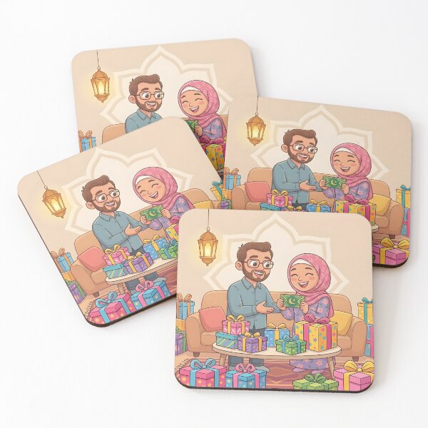 Item preview, Eid Couple - Muslim Husband and Wife with Gifts and Eidi designed and sold by WowDezign.