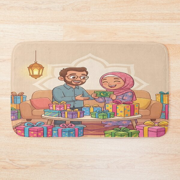 Item preview, Eid Couple - Muslim Husband and Wife with Gifts and Eidi designed and sold by WowDezign.