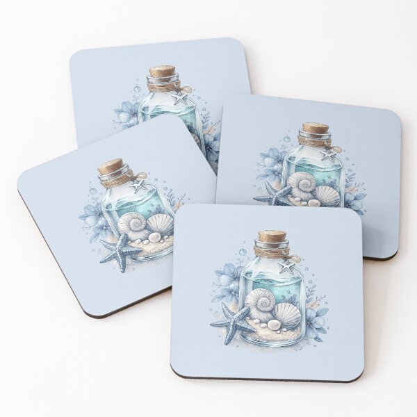 Item preview, Ocean Memory Bottle – Seashell Beach Aesthetic Coastal Design designed and sold by Aura.Creative.
