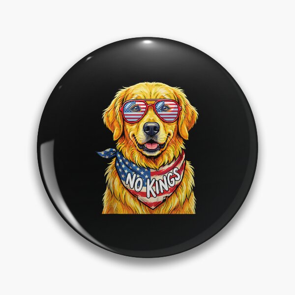 Item preview, No Kings In America Golden Retriever Dog designed and sold by yartyartyart.