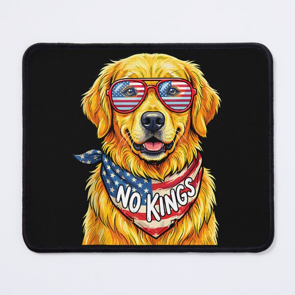 Item preview, No Kings In America Golden Retriever Dog designed and sold by yartyartyart.