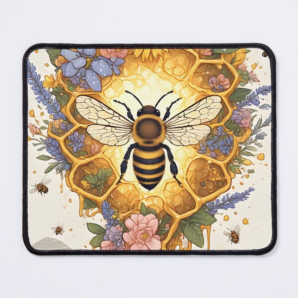 Item preview, Floral Honeycomb Bee Art for Honey Bee Keepers designed and sold by owi-art.