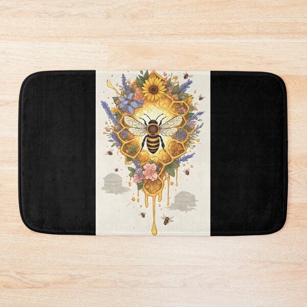 Item preview, Floral Honeycomb Bee Art for Honey Bee Keepers designed and sold by owi-art.