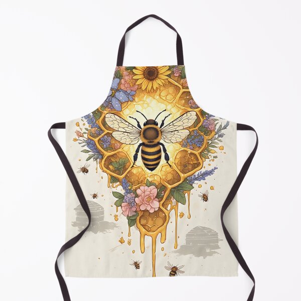 Item preview, Floral Honeycomb Bee Art for Honey Bee Keepers designed and sold by owi-art.