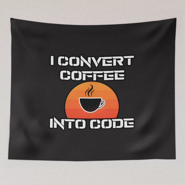 Item preview, I Convert Coffee Into Code Retro Sunset Programmer designed and sold by Zenith Design.
